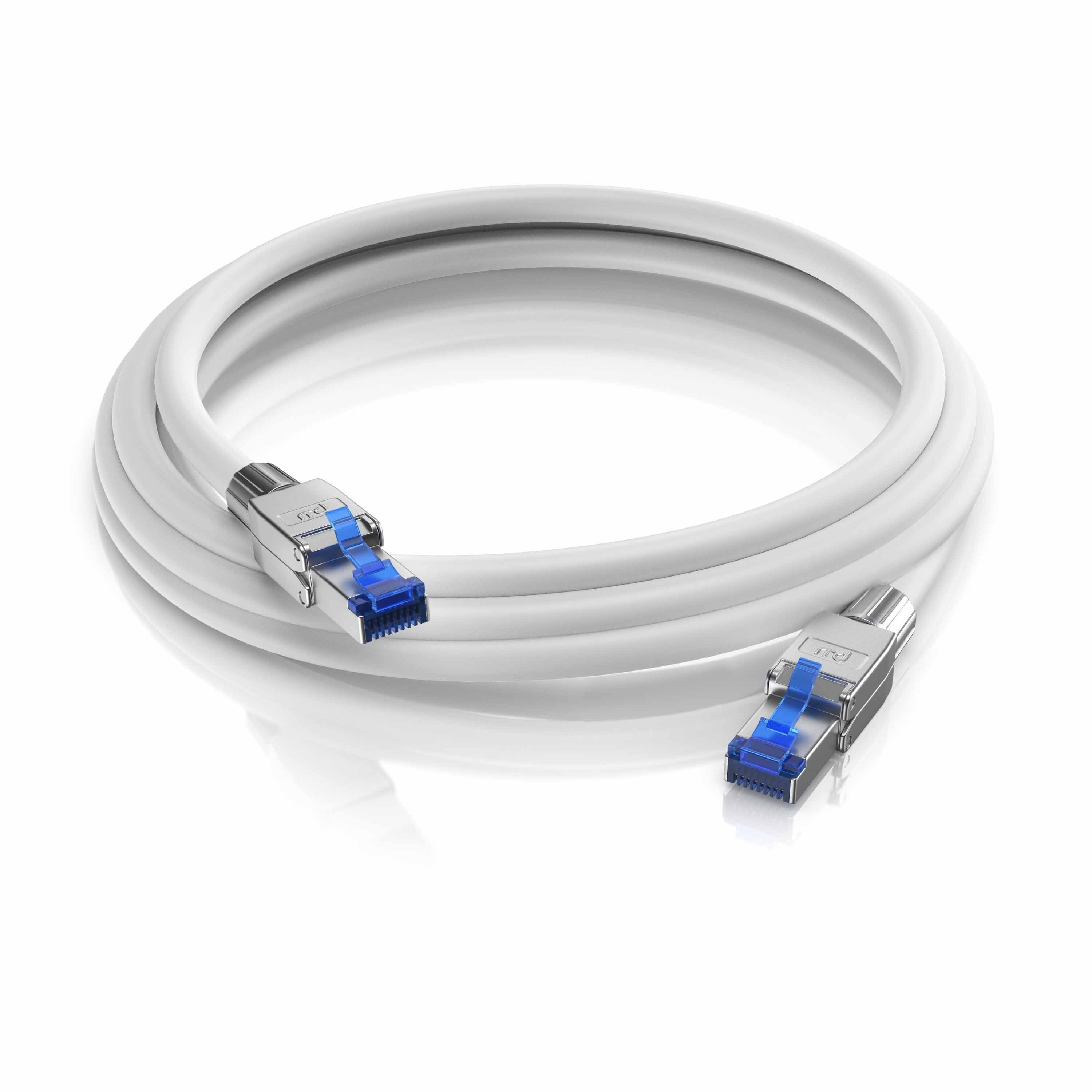 Primewire LAN-Kabel, CAT.8, RJ-45 (Ethernet) (25 cm), Netzwerkkabel CAT 8, Gigabit Ethernet 40 Gbit/s S/FTP Patchkabel 0,25m