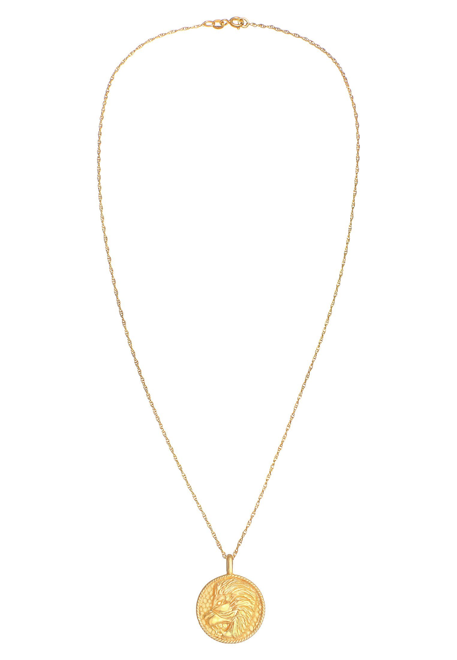 Elli Kette mit Anhänger Sternzeichen Löwe Astro Münze Antik 925 Silber, Sternzeichen