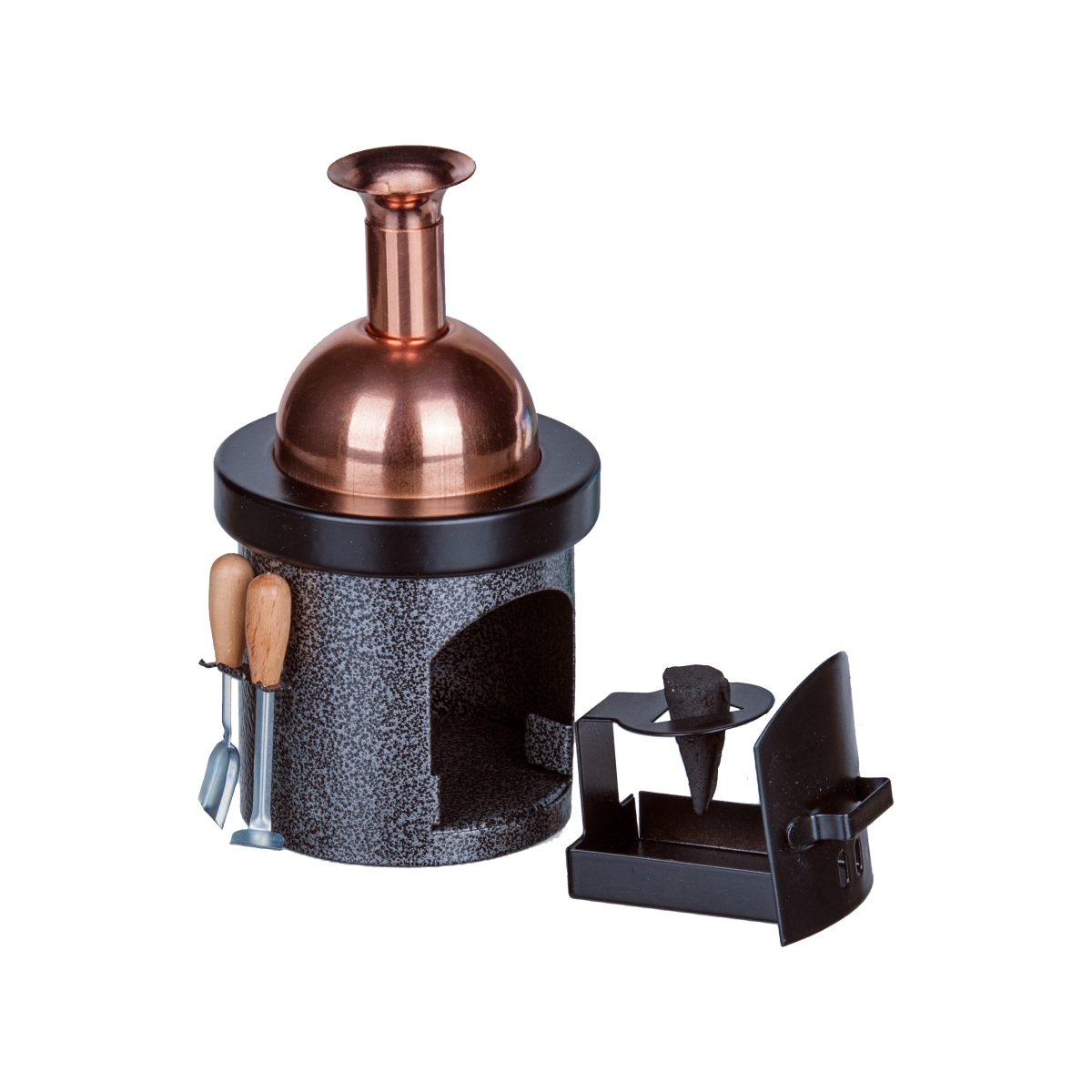 Crottendorfer Räuchermännchen Crottendorfer Räucherhaus Braukessel inkl. 5 Räucherkerzen Tannenduft, inklusive 5 Räucherkerzen