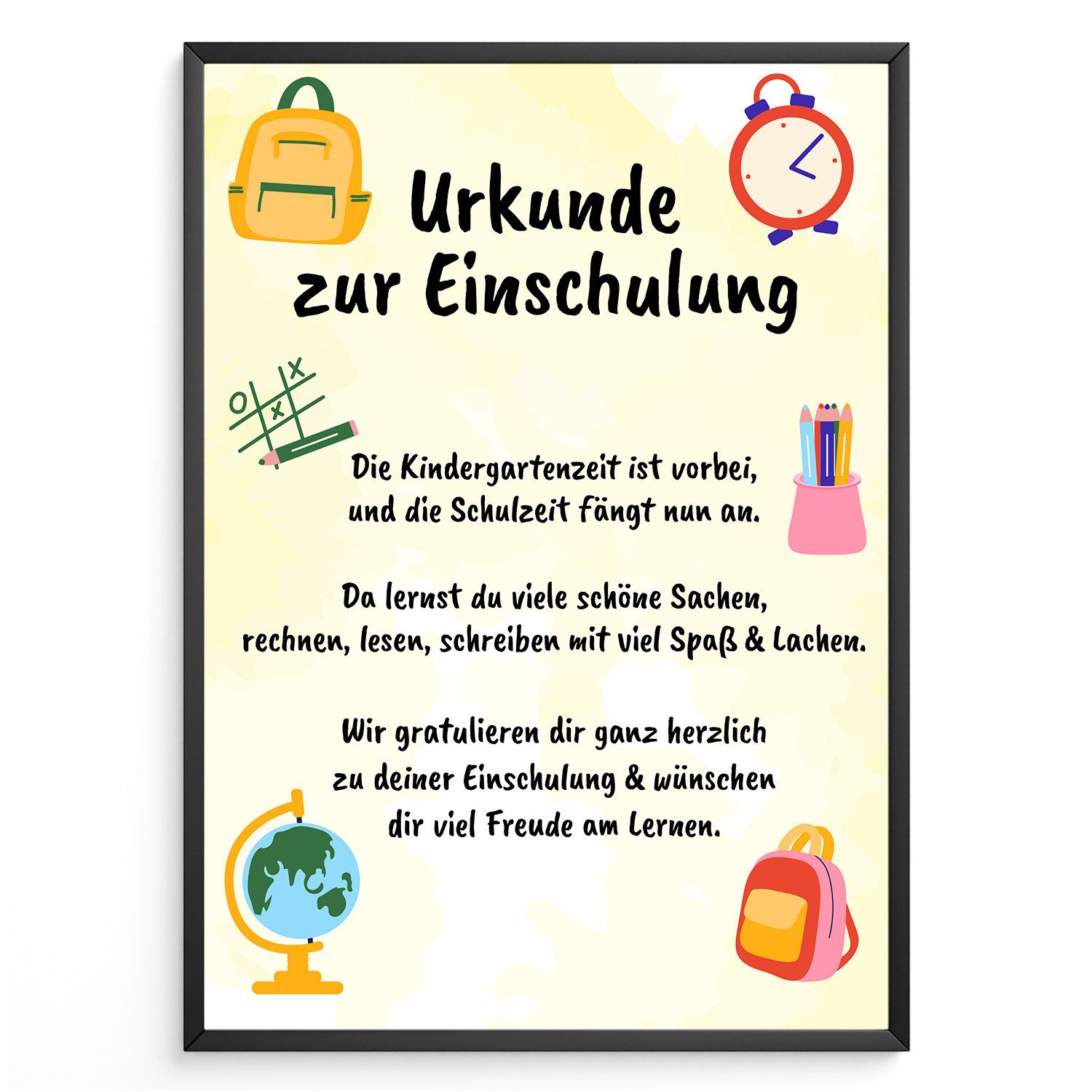 Tigerlino Poster Urkunde Einschulung Schulkind Geschenkidee Schulanfang Kindergarten