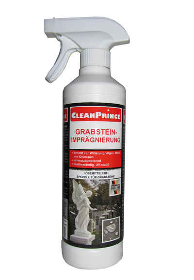 CleanPrince Grabstein-Imprägnierung 500 ml Grabstein-Versiegelung, Granit Marmor Naturstein-Imprägnierung, transparent, flüssig, schützt vor Neuverschmutzung