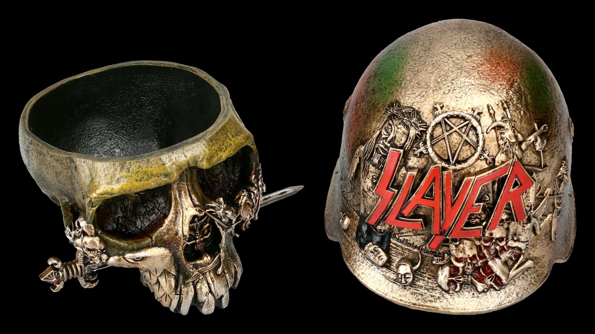 Figuren Shop GmbH Aufbewahrungsdose Schatulle - Slayer Totenkopf - Merchandise Gothic Deko