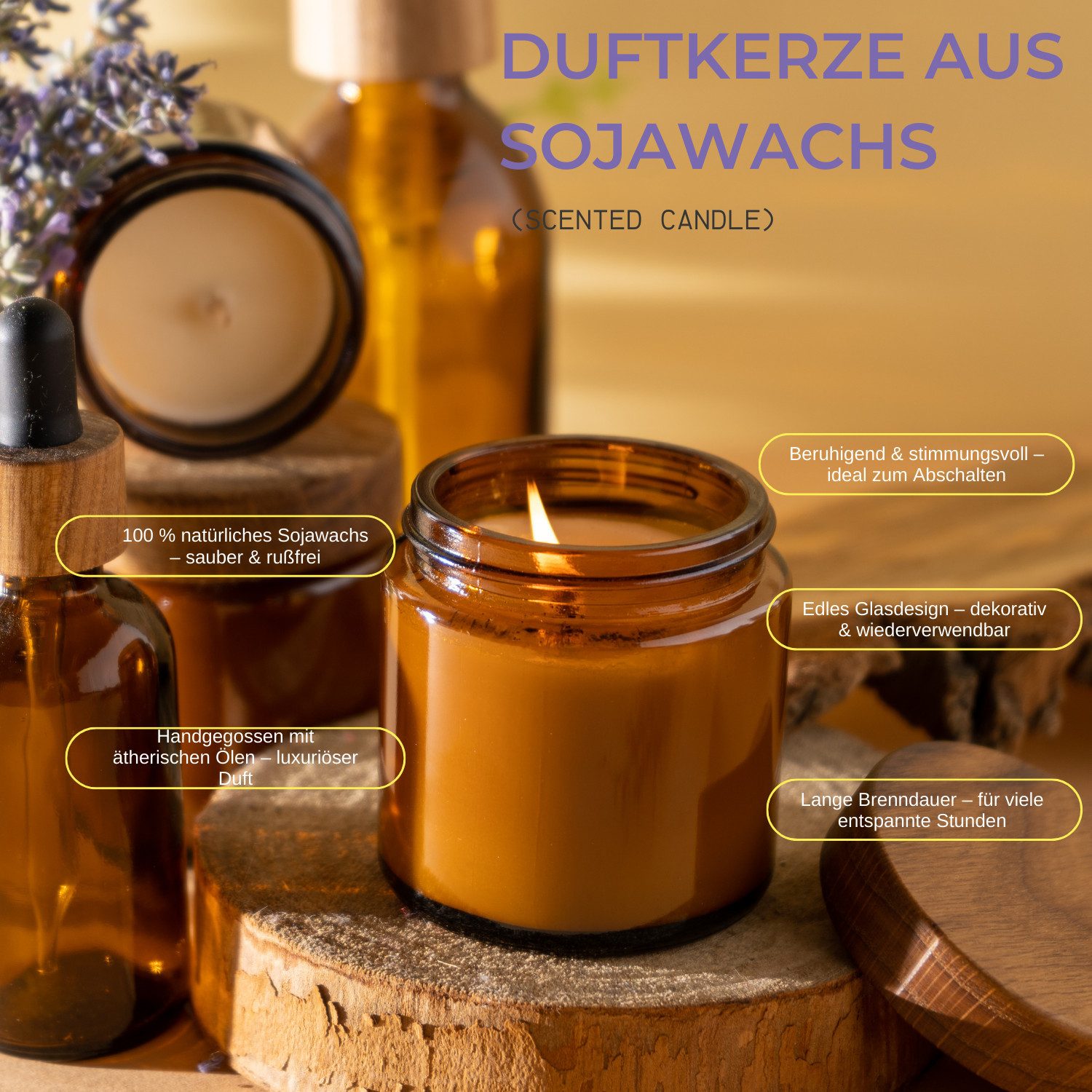 Quality Elegance XXL-Schal Geschenkset für Frauen mit Schal Duftkerze und Herz Stressball-Maroon, (Set, 5-St. Schal, Duftkerze, Herz-Stressball, Holzbecher, Emotional Support Planze), Warm, Entspannend, Stresslösend, Geschenkfertig, Stilvoll