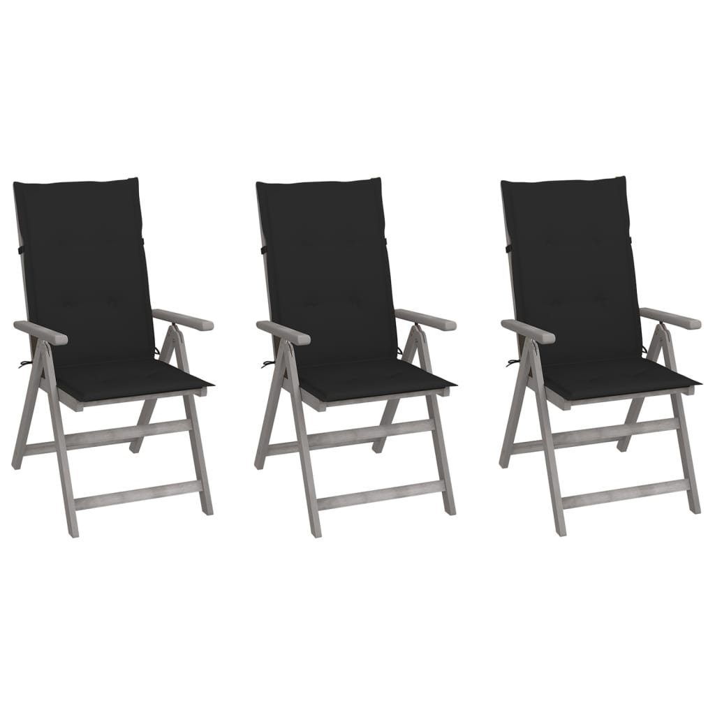 furnicato Gartenstuhl Verstellbare Gartenstühle mit Stk. Akazie 3 Auflagen Massivholz