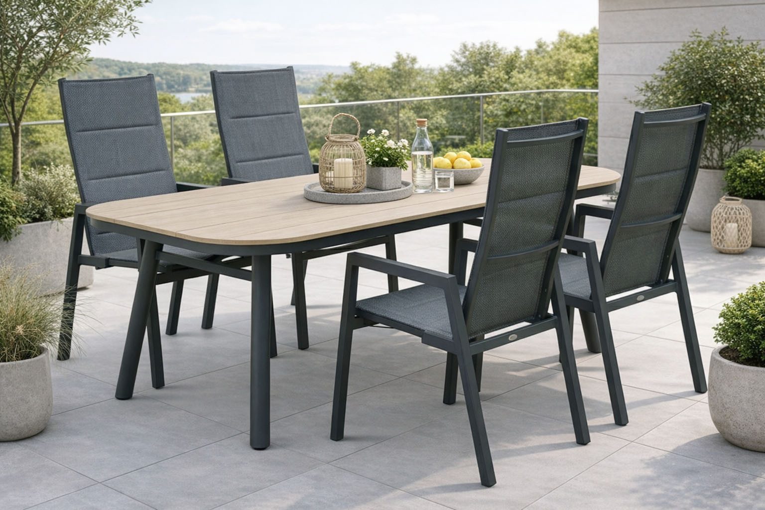 Destiny Garten-Essgruppe COSTA HL SAN MARINO, (Set, 5-tlg), Aluminium, Textilene, Polywood