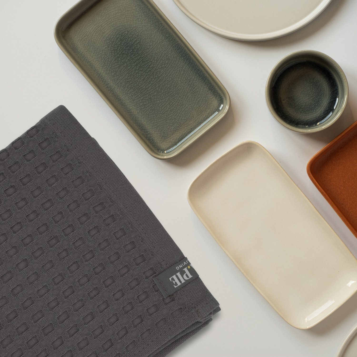 AGA.PIE Handtuch Set Bambus Lyocell Handtuch, 30x50cm, (Set, 2-tlg), Waffeldesign, Waffelpique