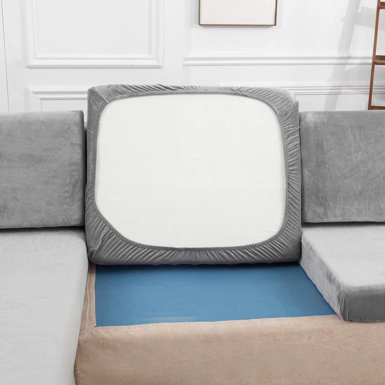 Rosnek Sofahusse Stretch, Samt, mit elastischer Unterseite, für Sofa