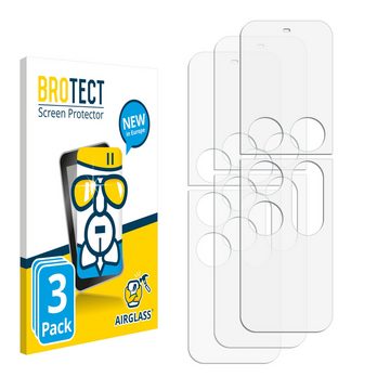 BROTECT flexible Panzerglasfolie für Apple Remote Control Apple TV 4, Displayschutzglas, 3 Stück, Schutzglas Glasfolie klar