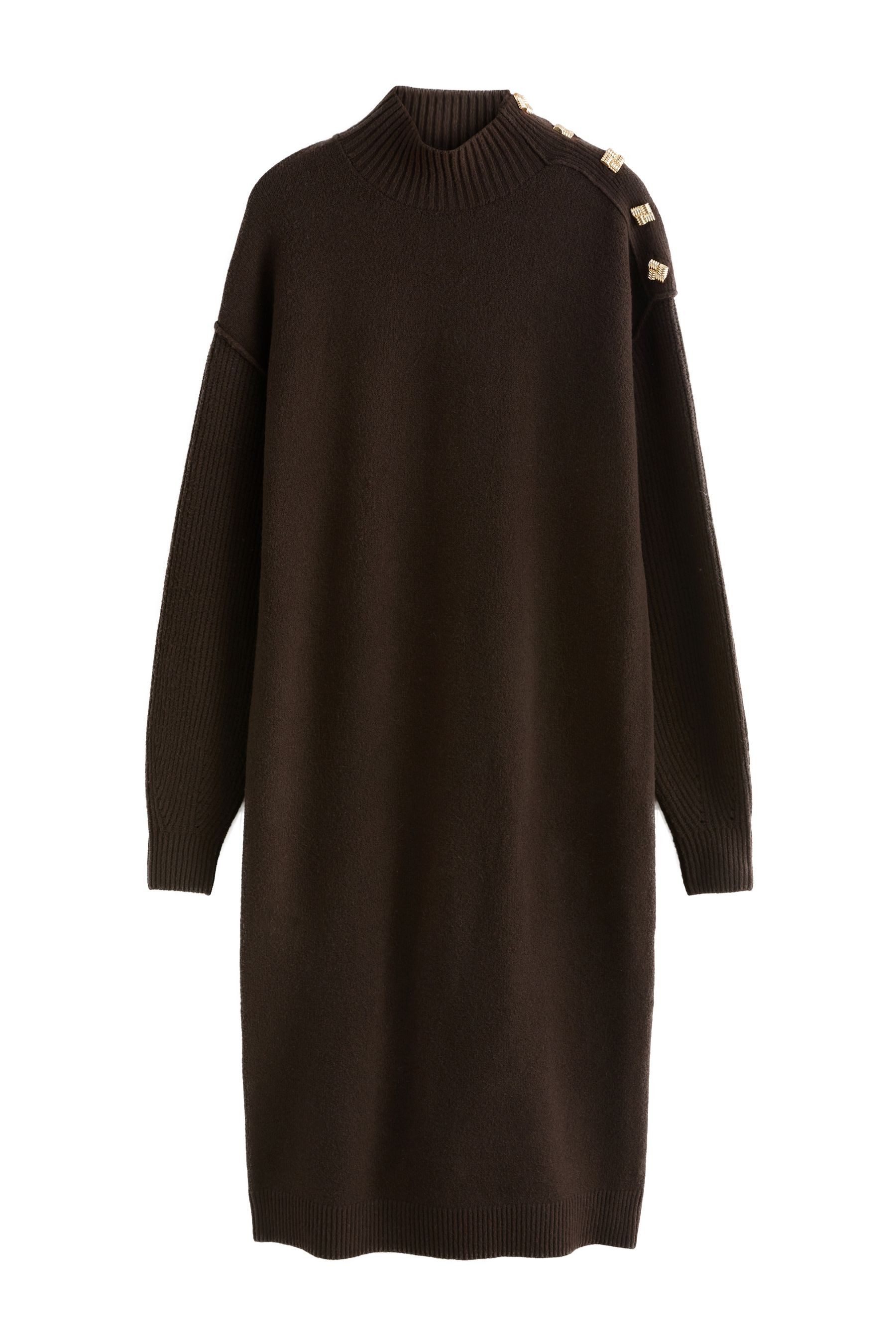 Midikleid Midi-Strickkleid mit Stehkragen