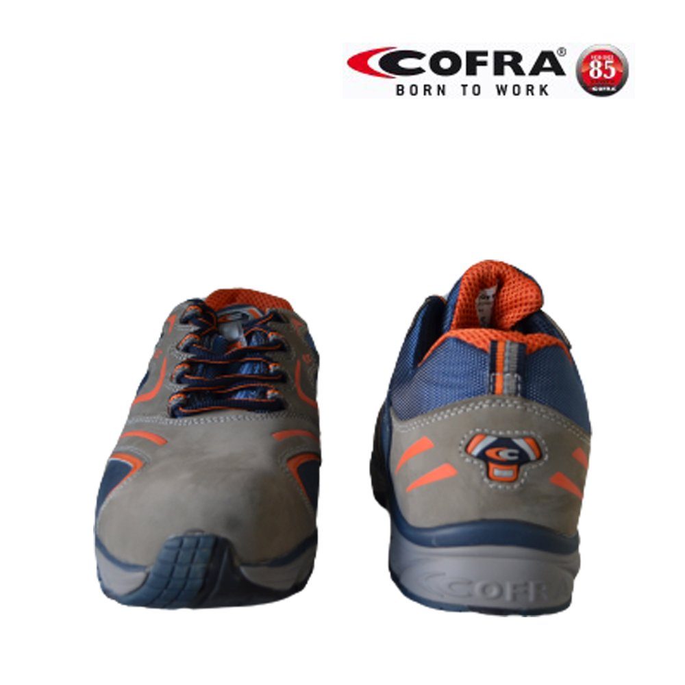 Cofra Sicherheitsschuhe New Squash Grey (Set, (Größe Paar 9 J 1 Sicherheitsschuhe Stahlkappe Paar 3-tlg., 10) KAPPE: Sicherheitsschuh SRC S3 + + AIR Zehenschutz, 2 Arbeitshandschuhe mit Fußbett gelochtes 200