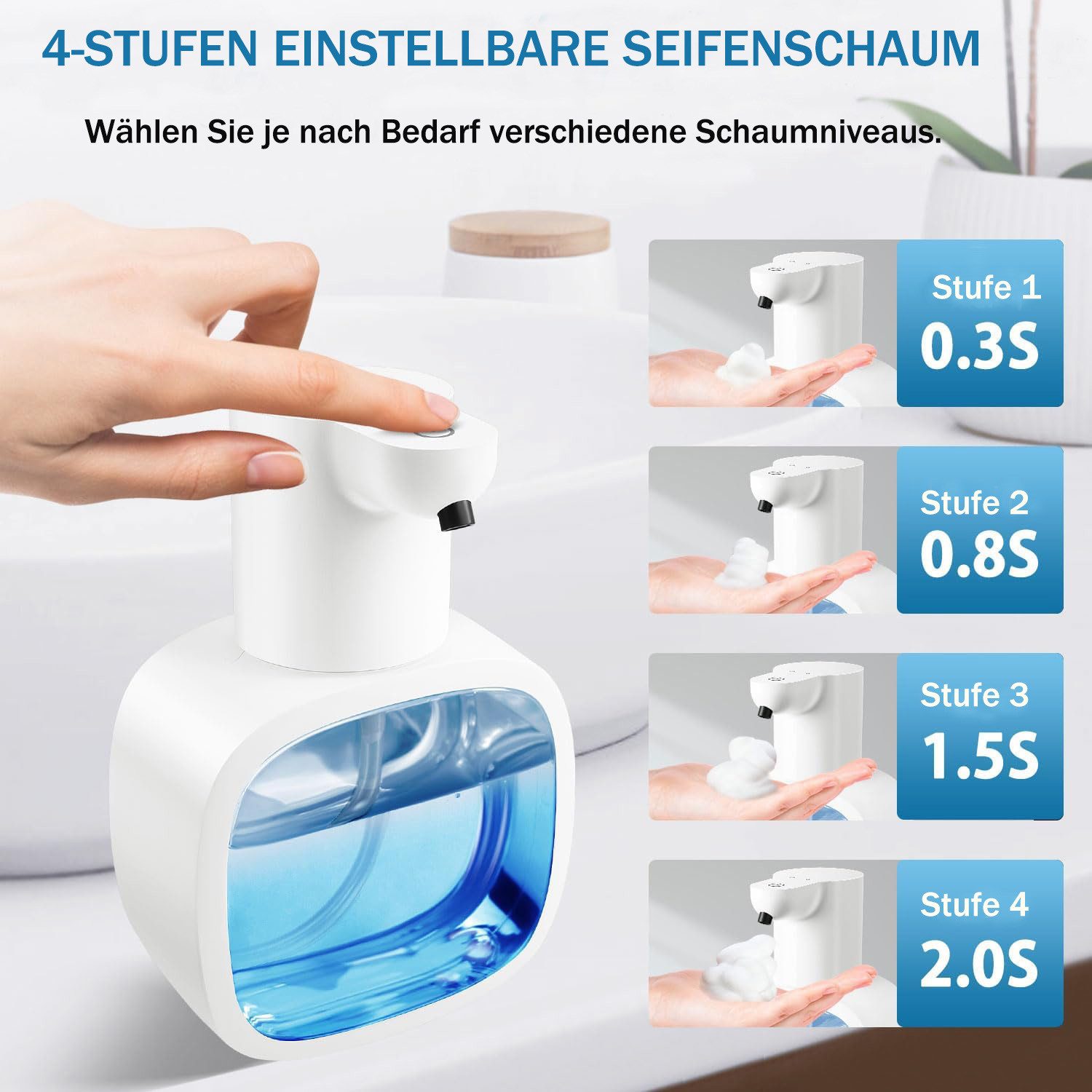 Coonoor Seifenspender 500 ml, wiederaufladbar, wandmontierbar, 4-stufig ein günstig online kaufen