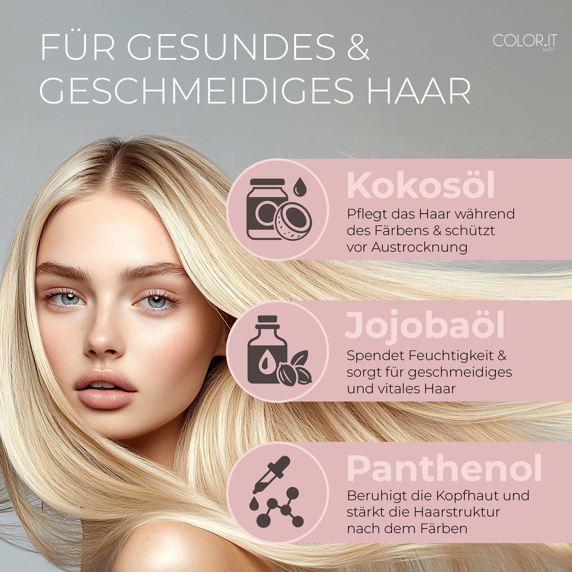 COLOR.IT Haarfarbe in Salonqualität, 100ml, (3er Pack) 100ml je Tube