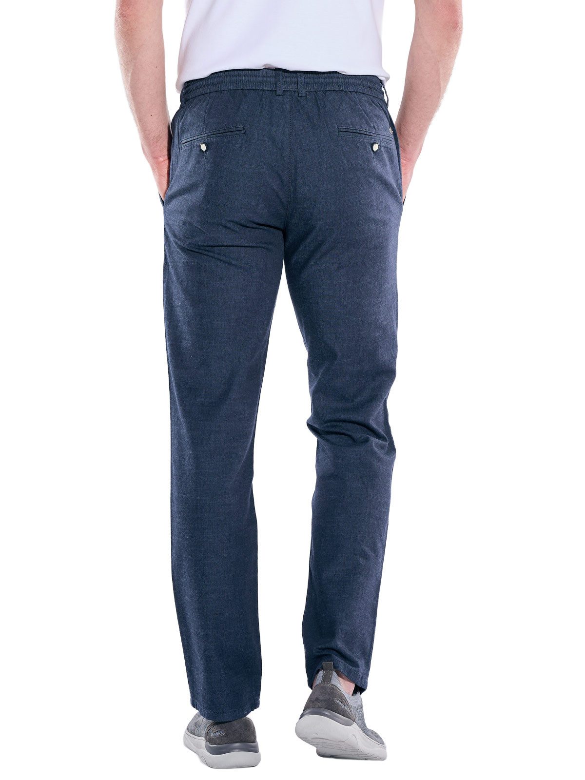Engbers Chinohose Herren Chino in Leinenoptik, Marineblau