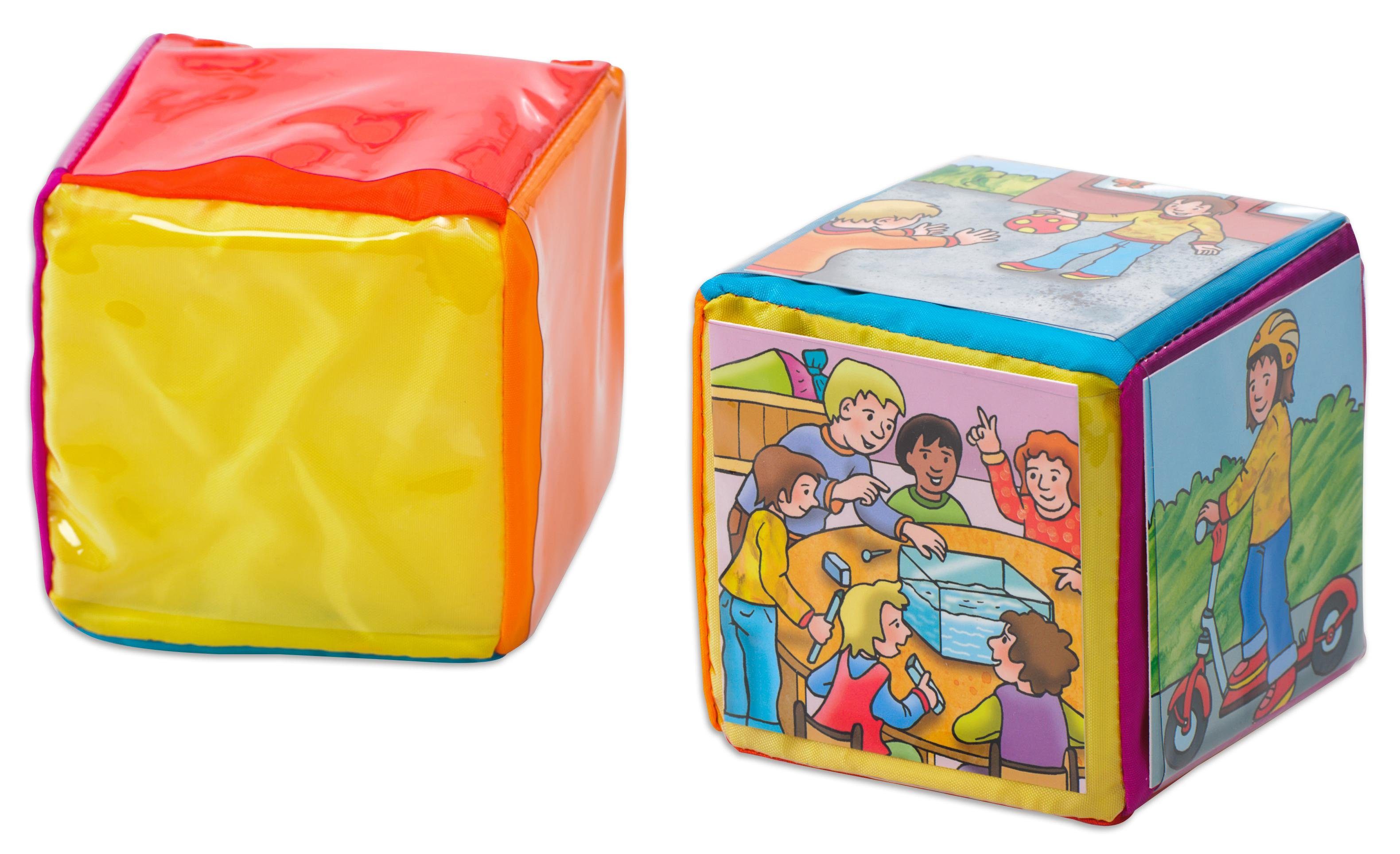 Betzold Lernspielzeug Schaumstoff-Würfel 3 Augenwürfel rot blau gelb -  Kinder Soft-Würfel
