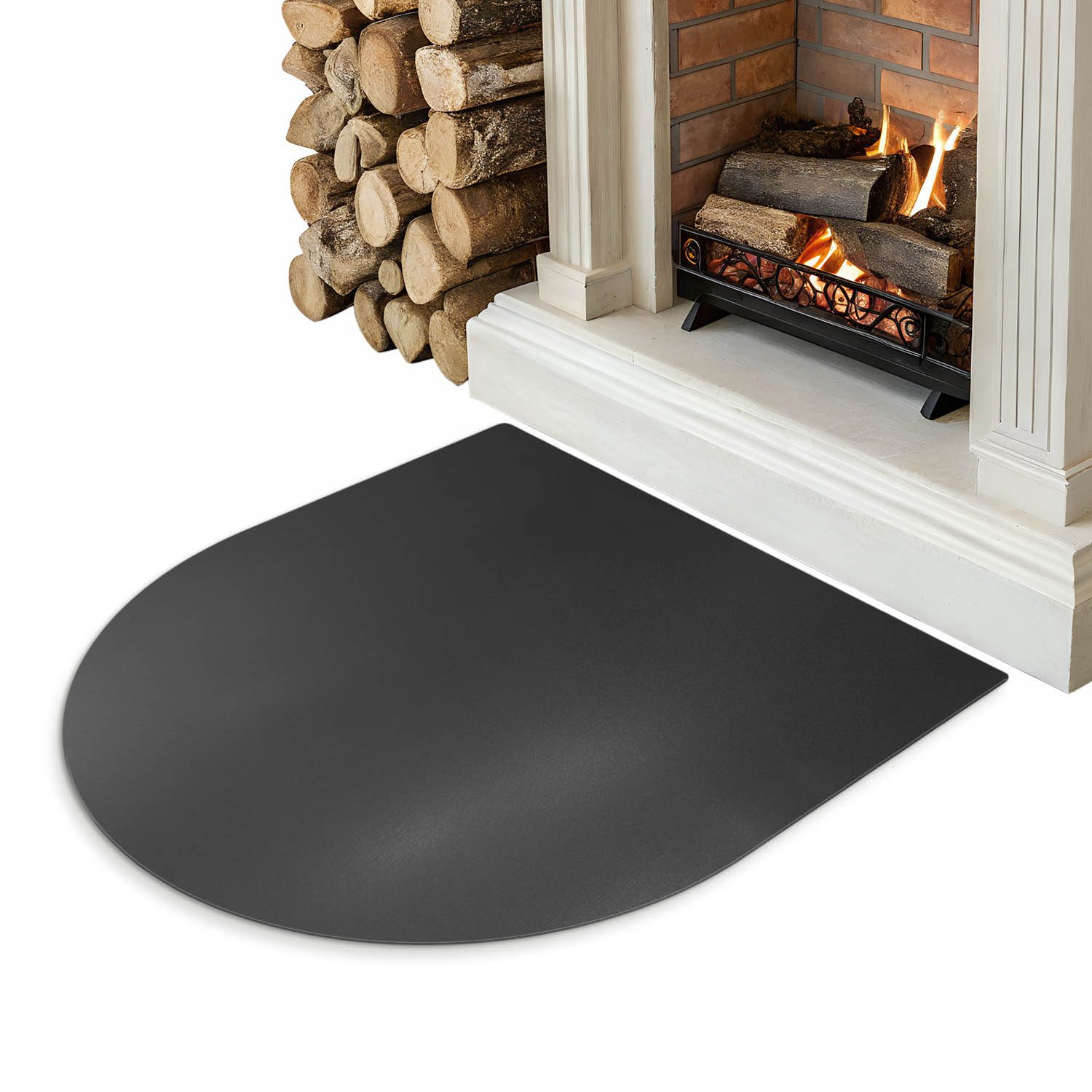 Tulup Bodenschutzplatte Funkenschutzplatte Metall Schwarz, Stahlplatte Für Kamin