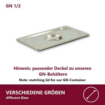 HOOZ Thermobehälter GN Deckel 1/6 Edelstahl Wärmebehälter Speisen, Edelstahl, (Packung, 1-tlg., ineinander stapelbar, platzsparend), stapelbar