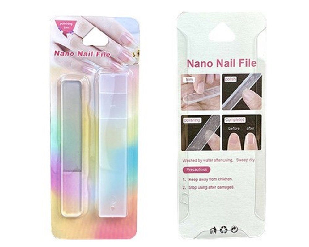 für ® Crystal COOL-i Stück Glasnagelfeile, 2 Nagelfeilen, Nano Naturnägel