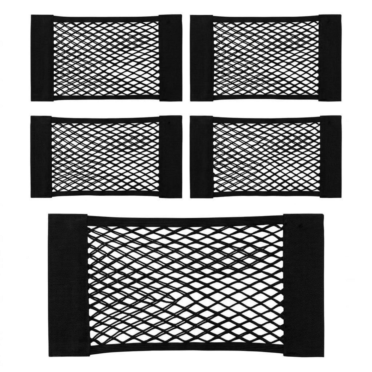LuxusKollektion Auto-Rückenlehnentasche Kofferraum Netz 5er Set 40x25cm Nylon Flausch