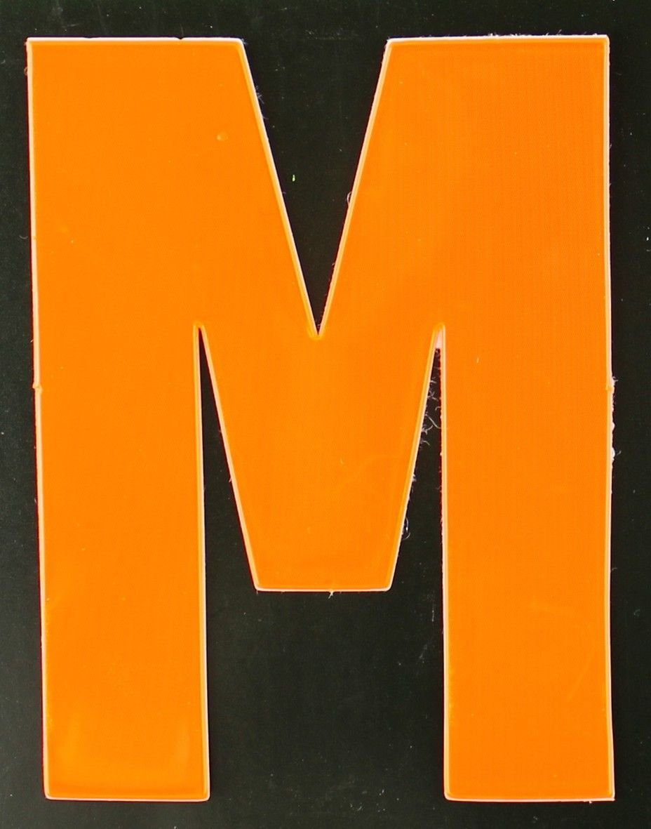 Reflektierender Klebebuchstabe Aco M Conacord M orange Hausnummer