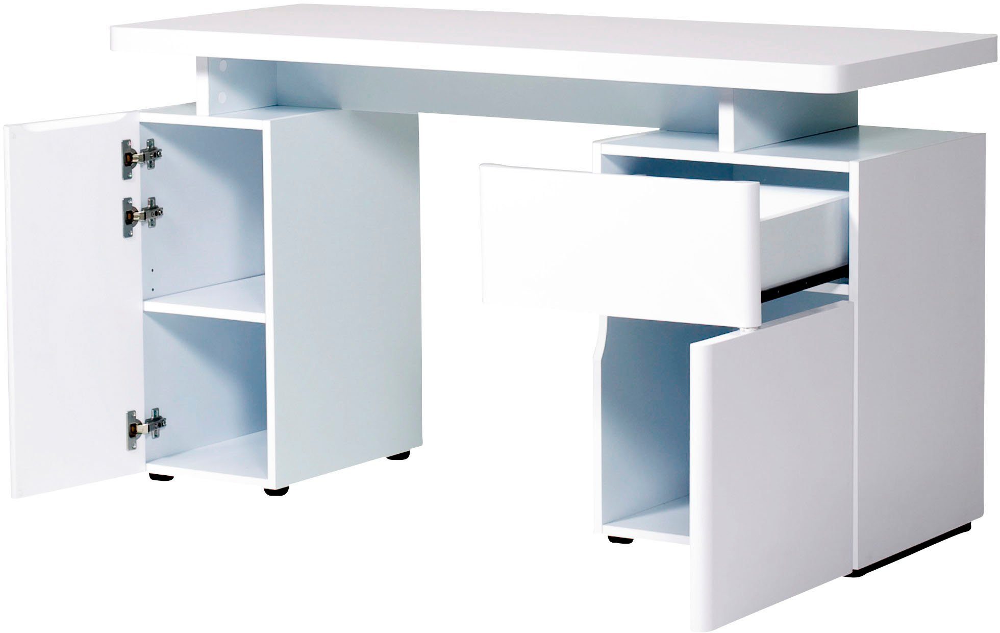 Jahnke Schreibtisch CU-LIBRE 140 (1-St), Platzsparender Arbeitsplatz, mit 1 Schublade und 2 Türen, 135 cm – Bild 4 von 5