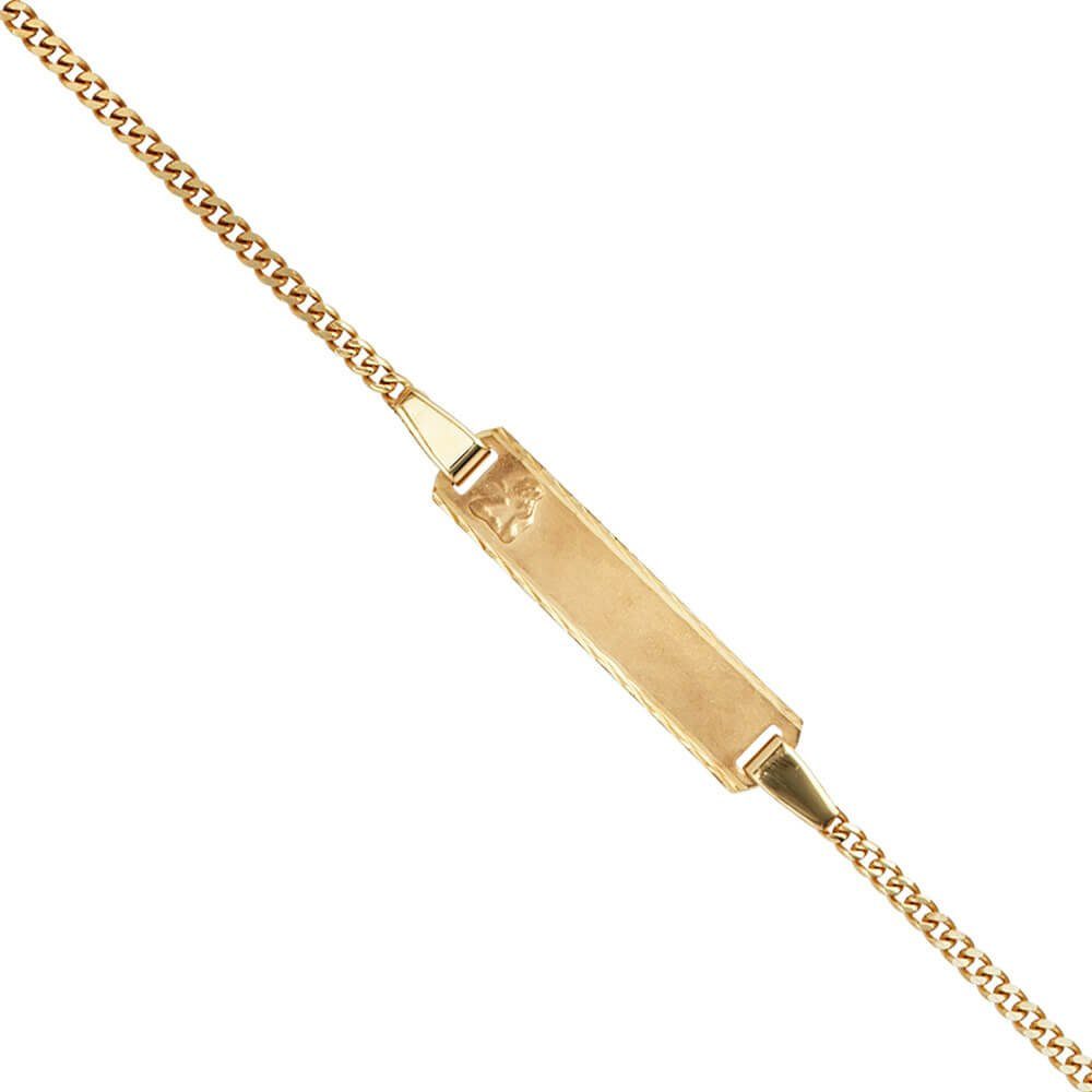 Schildband Armband Goldarmband Krone Engel 333 14cm Gelbgold für Gold Schmuck mit Kinder Goldarmband