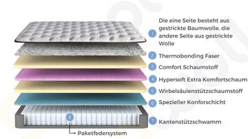 Taschenfederkernmatratze 8 Schichten Höhe 35 cm Matratze 180x200 - 140x200 Clima, gowoll