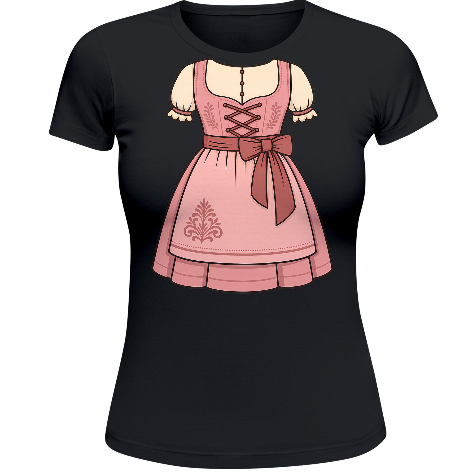 MoonWorks Print-Shirt Damen T-Shirt für das Oktoberfest Fake Dirndl Fun-Shirt Trachtenshirt mit Print