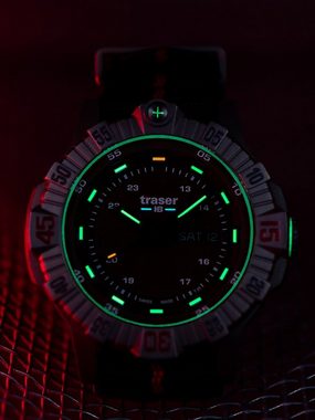 Traser Schweizer Uhr Traser H3 110669 Tactical Braun Titan Herrenuhr 46