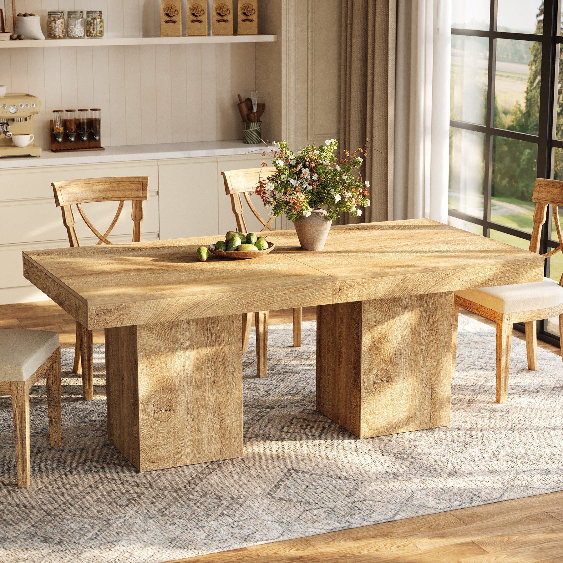 Tribesigns Esstisch Quadratischer Küchentisch für 4 Personen, 100 cm Holz Esszimmertische – Bild 5 von 5