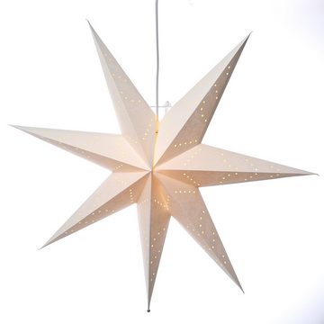 MARELIDA LED Stern Papierstern Luna Weihnachtsstern Faltstern Leuchtstern 70cm Kabel
