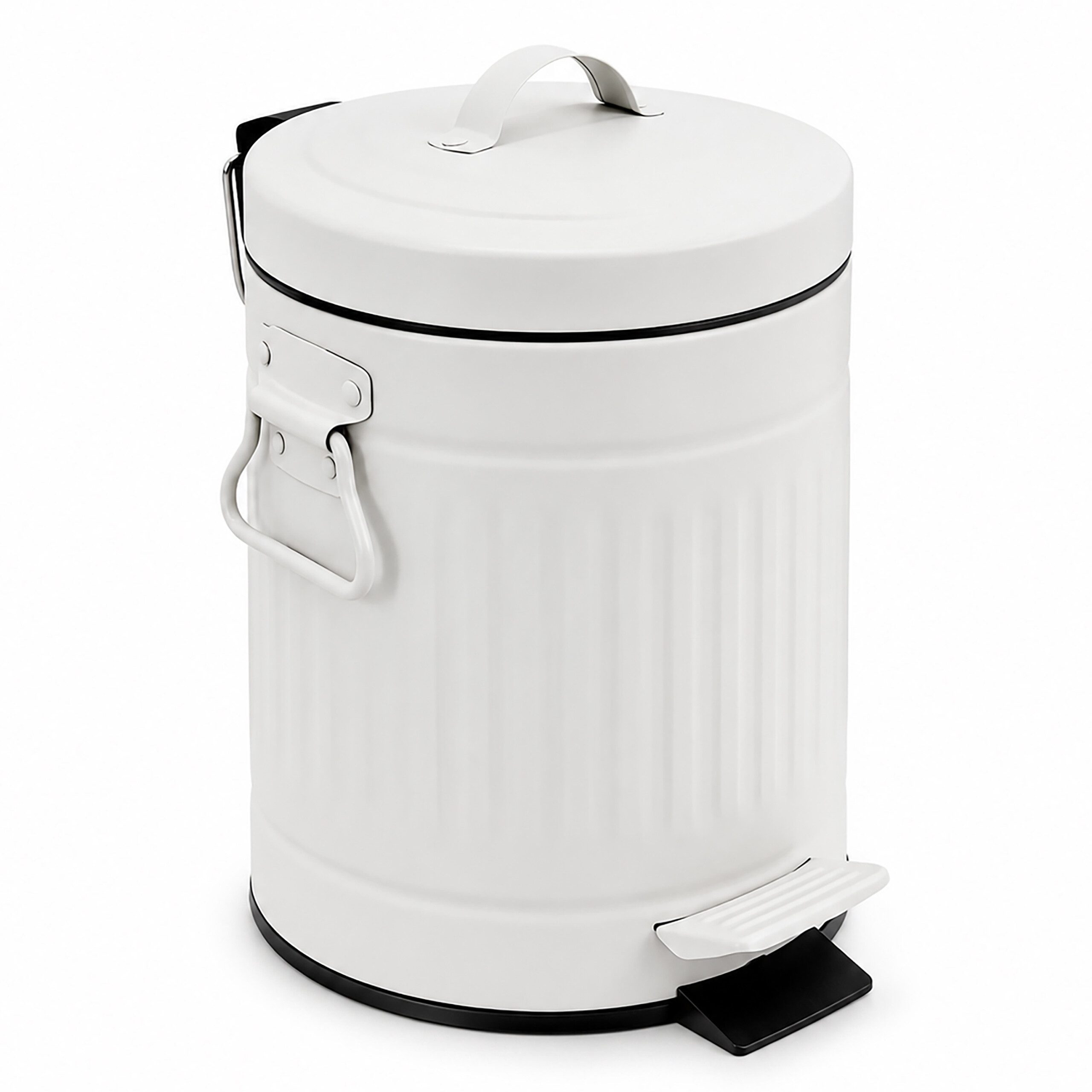 relaxdays Kosmetikeimer Retro Kosmetikeimer 3 Liter, weiß
