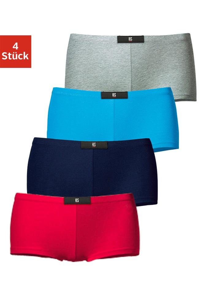 H.I.S Panty (Packung, 4-St) aus elastischer Baumwoll-Qualität grau-meliert, blau, marine, rot | Klassische Panties