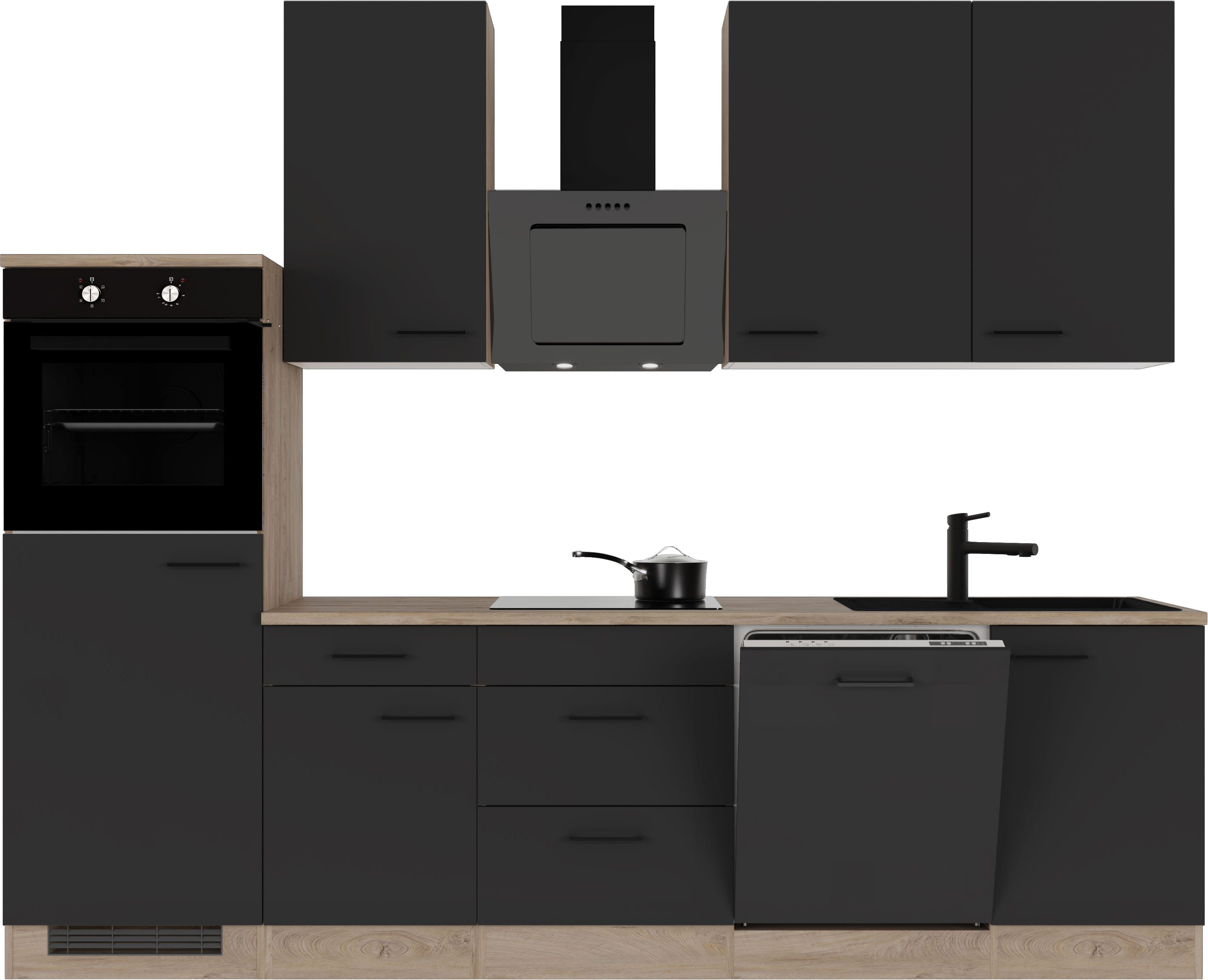 Flex-Well Küche Capri, mit und ohne E-Geräten erhältlich, Gesamtbreite 280 cm