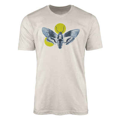 Sinus Art T-Shirt Herren Shirt 100% Bio-Baumwolle T-Shirt Aquarell Motiv Motte Farbe Еко-товар Organic Ökomode (1-tlg)