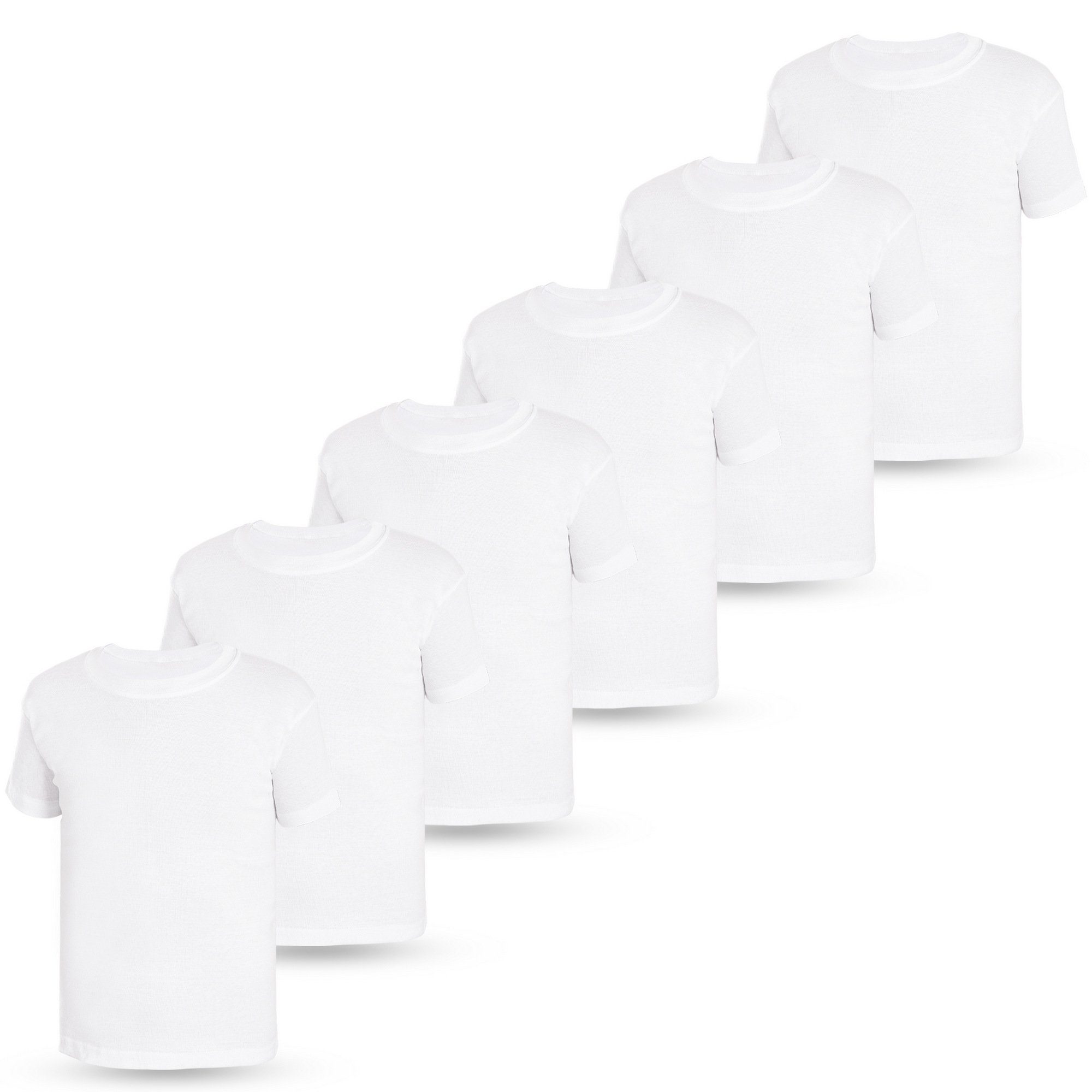 LOREZA Unterhemd Jungen & Mädchen Unterhemden Kurzarm Shirt - T-Shirt 100% Baumwolle (Spar-Packung, 6-St., 6er-Pack)