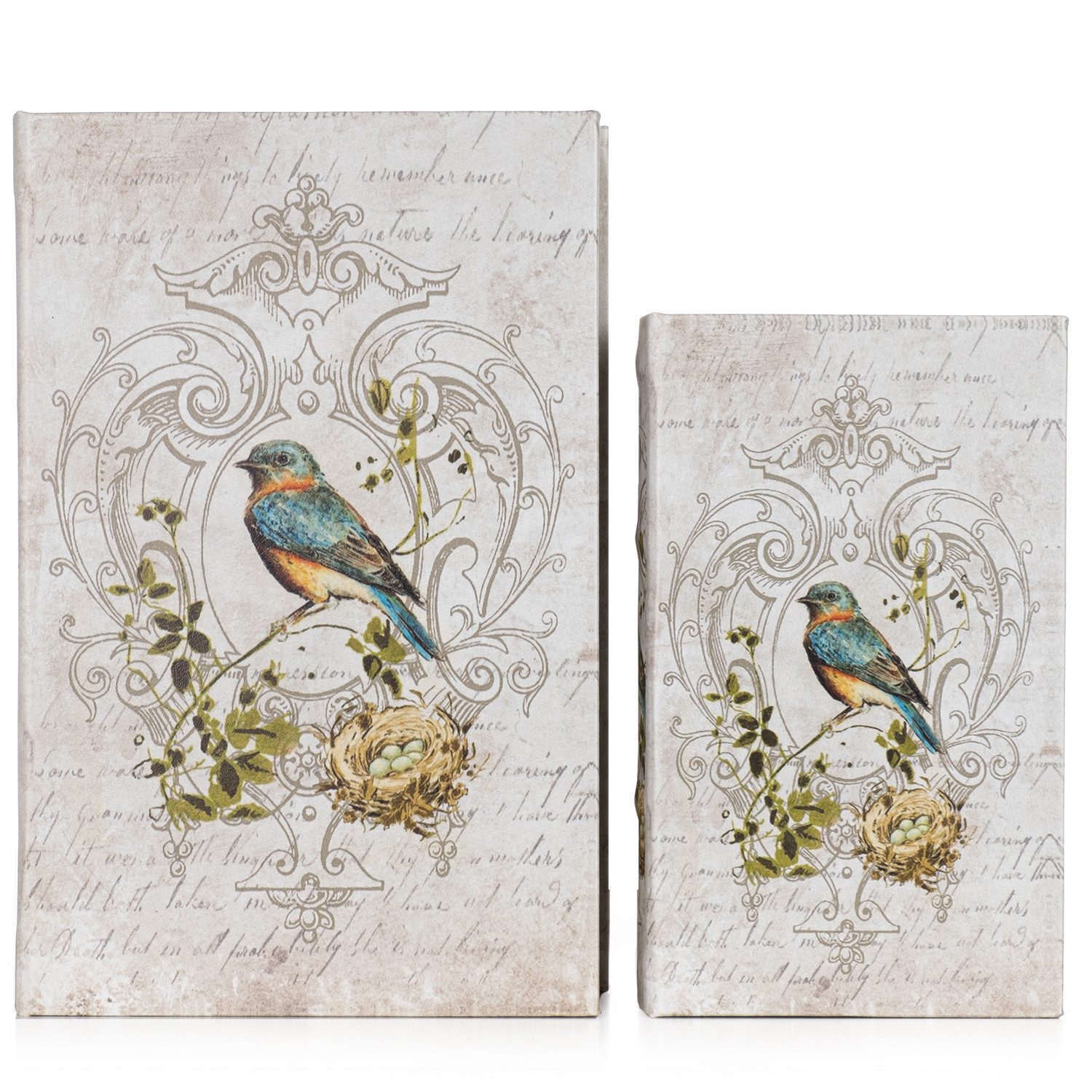 Moritz Etui Buchhüllen Set Vintage 2-teilig mit Vogelmotiv und Nest