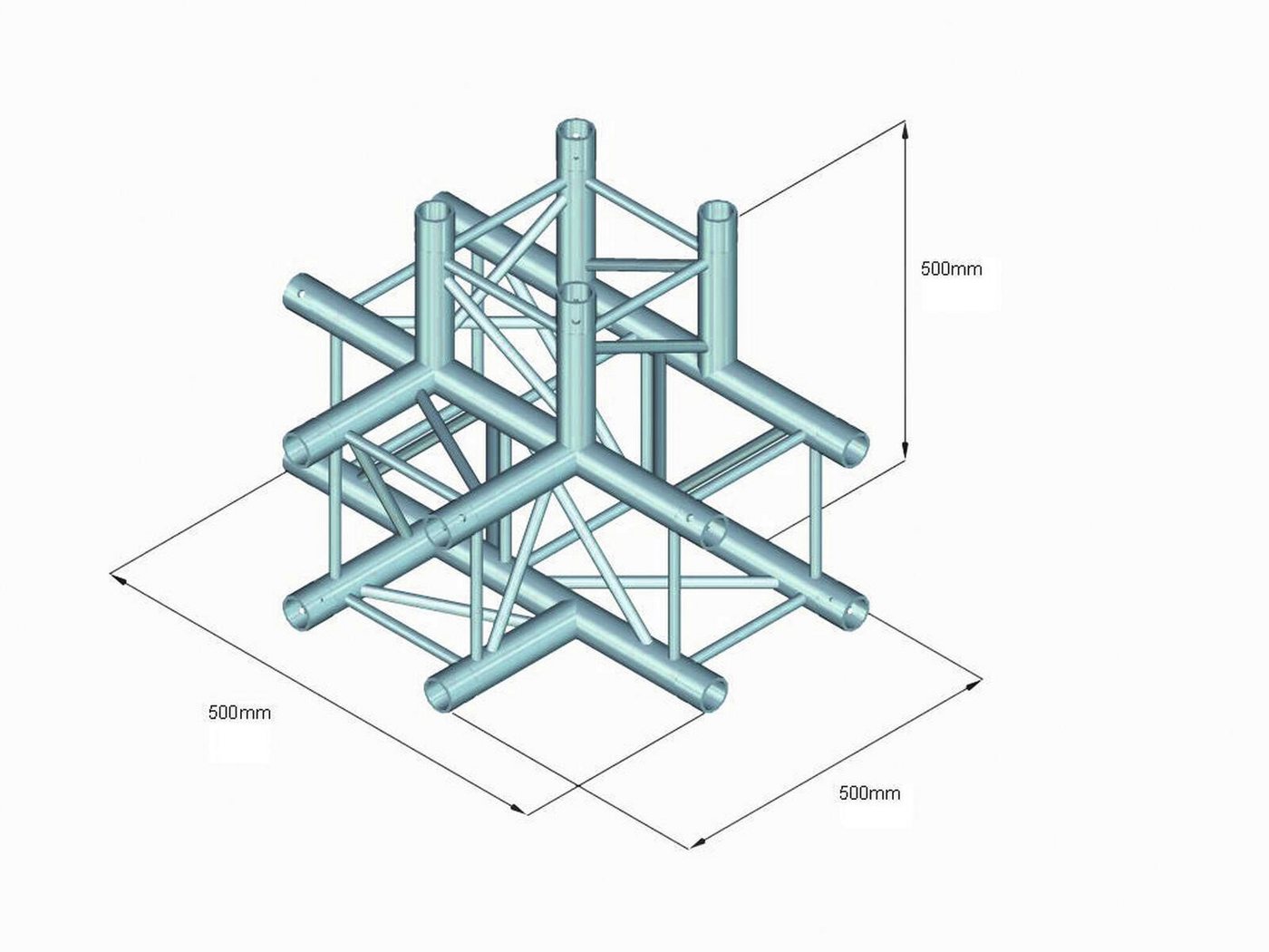 Thumbnail - Alutruss Rahmentraverse ALUTRUSS QUADLOCK S6082T-42(50) 4-Wege-T-Stück