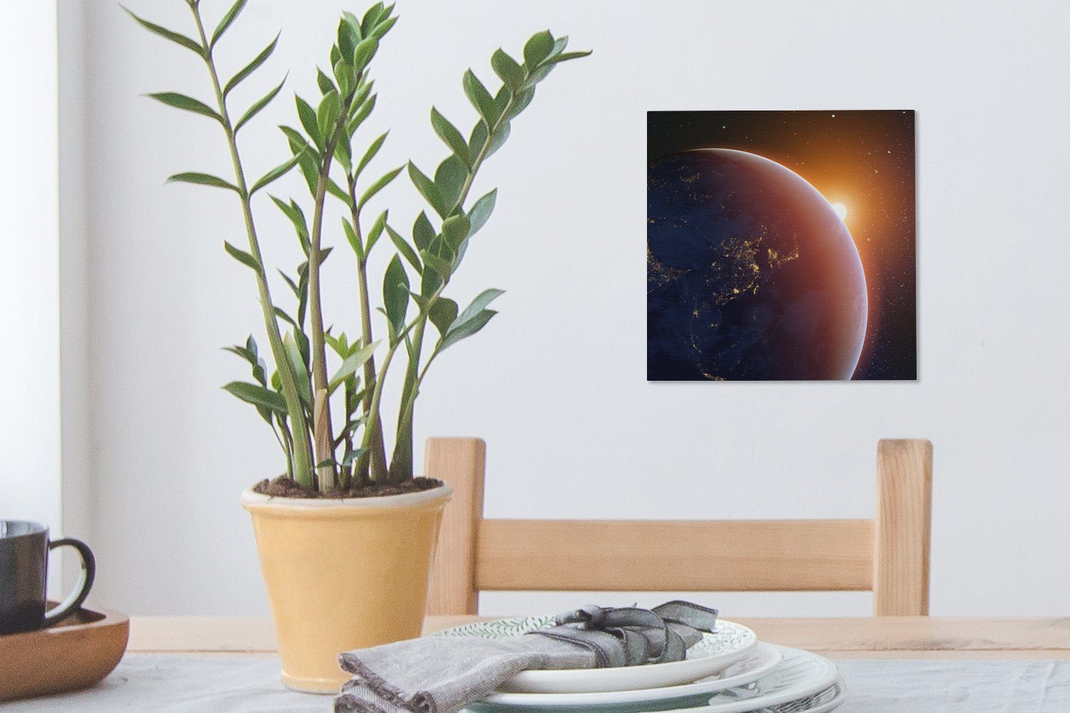 Schlafzimmer OneMillionCanvasses® über Sonnenaufgang Wohnzimmer Leinwandbild für Bilder (1 Erde, St), der Leinwand