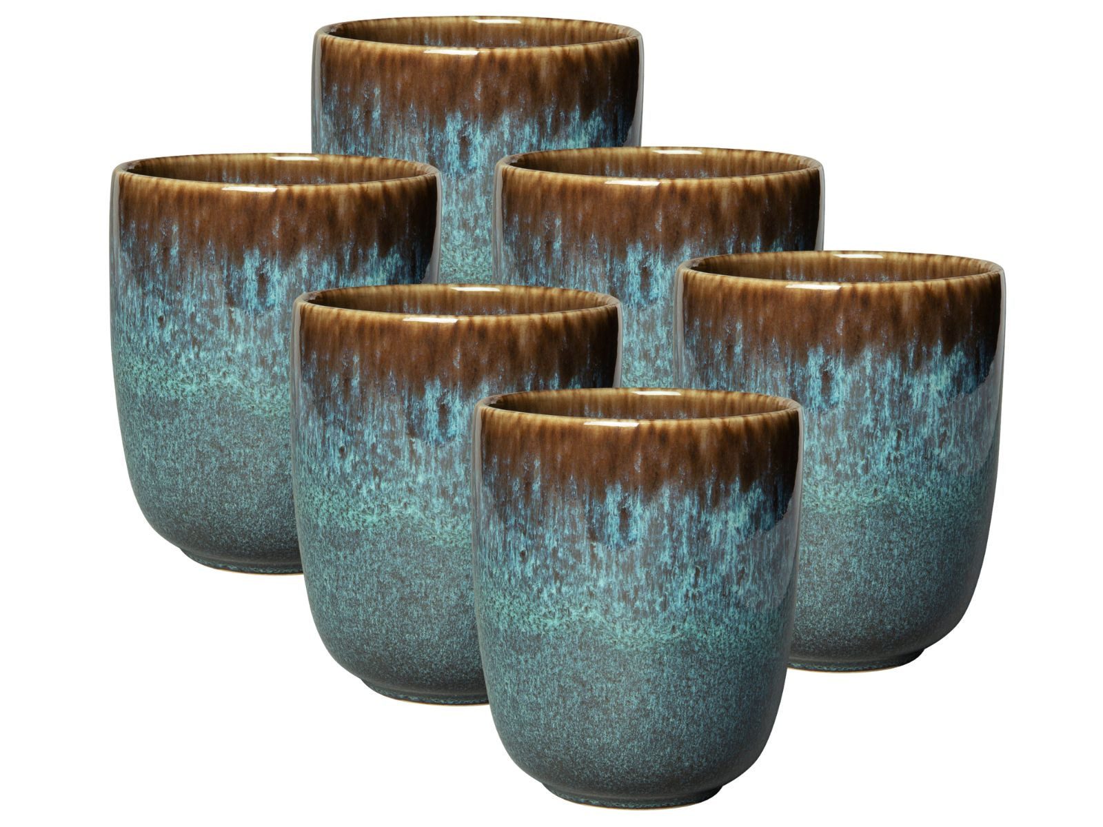 like. by Villeroy & Boch Geschirr-Set Lave glace Becher ohne Henkel 0,4 l Set6, Steingut