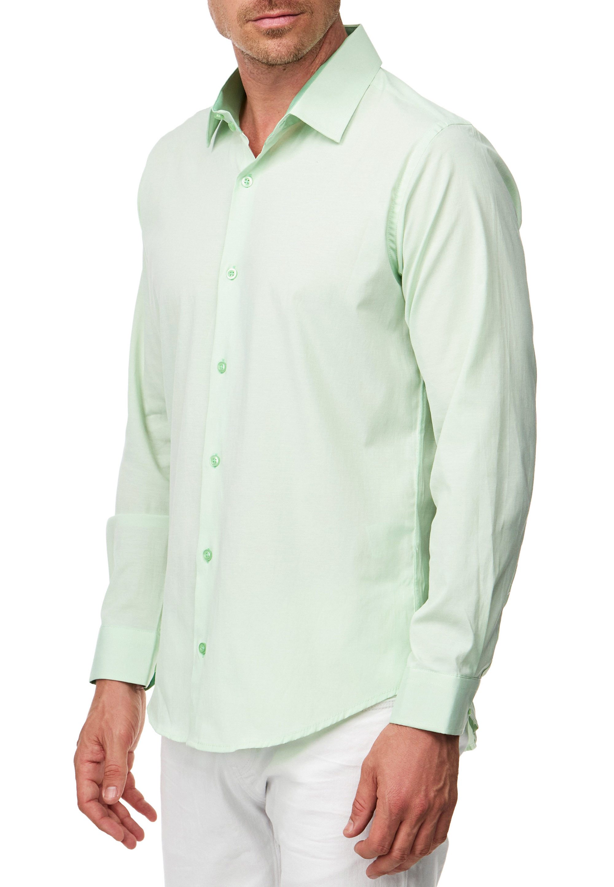 R-NEAL Businesshemd Pastellhemd Herren Slim Fit günstig online kaufen