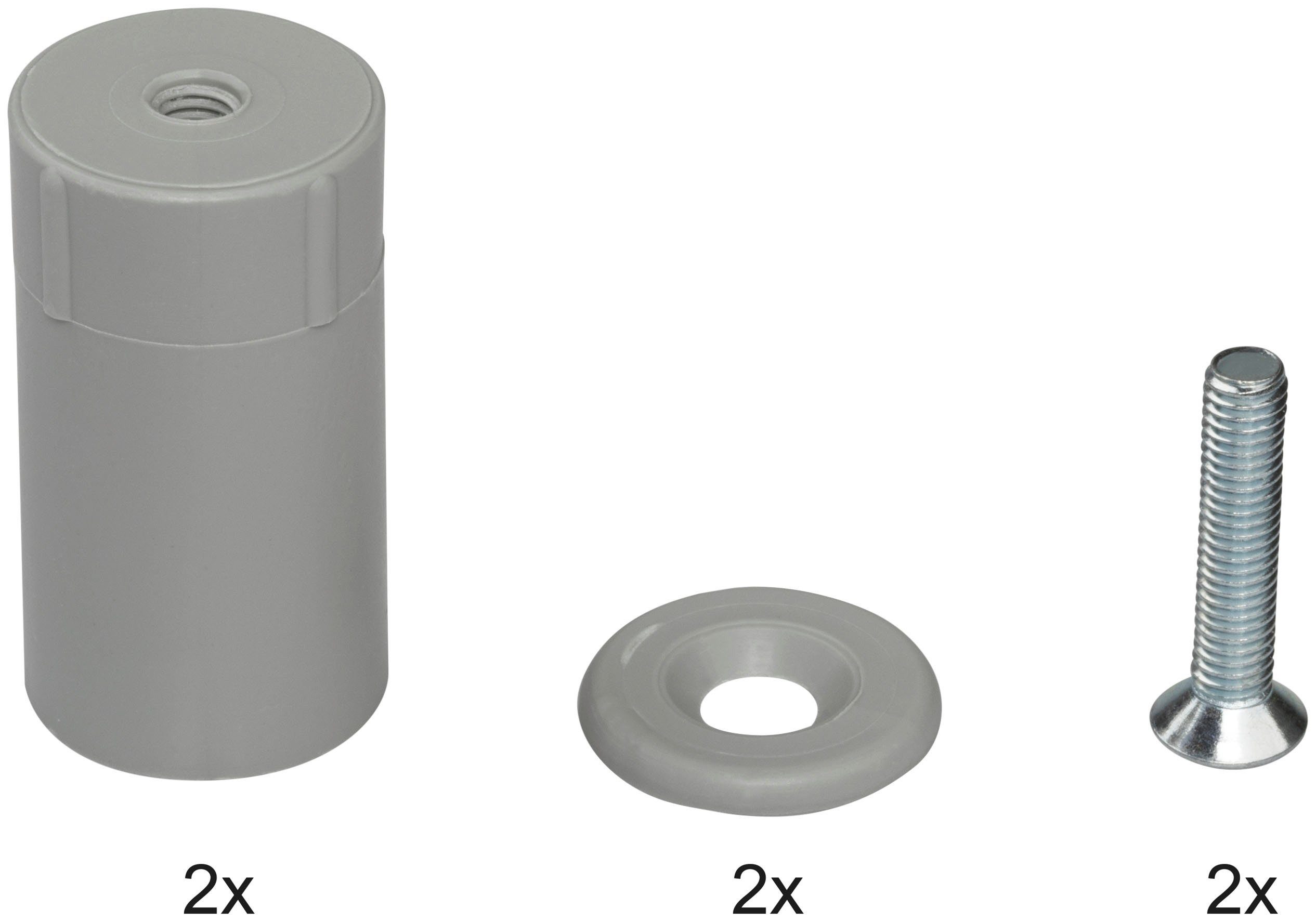 SCHELLENBERG Rollladen-Anschlagstopper für Rollläden, 2 mm Durchmesser, 4 mm Länge, Set, 2-St., Zubehör für Außenrollläden, 20 x 40 mm, grau