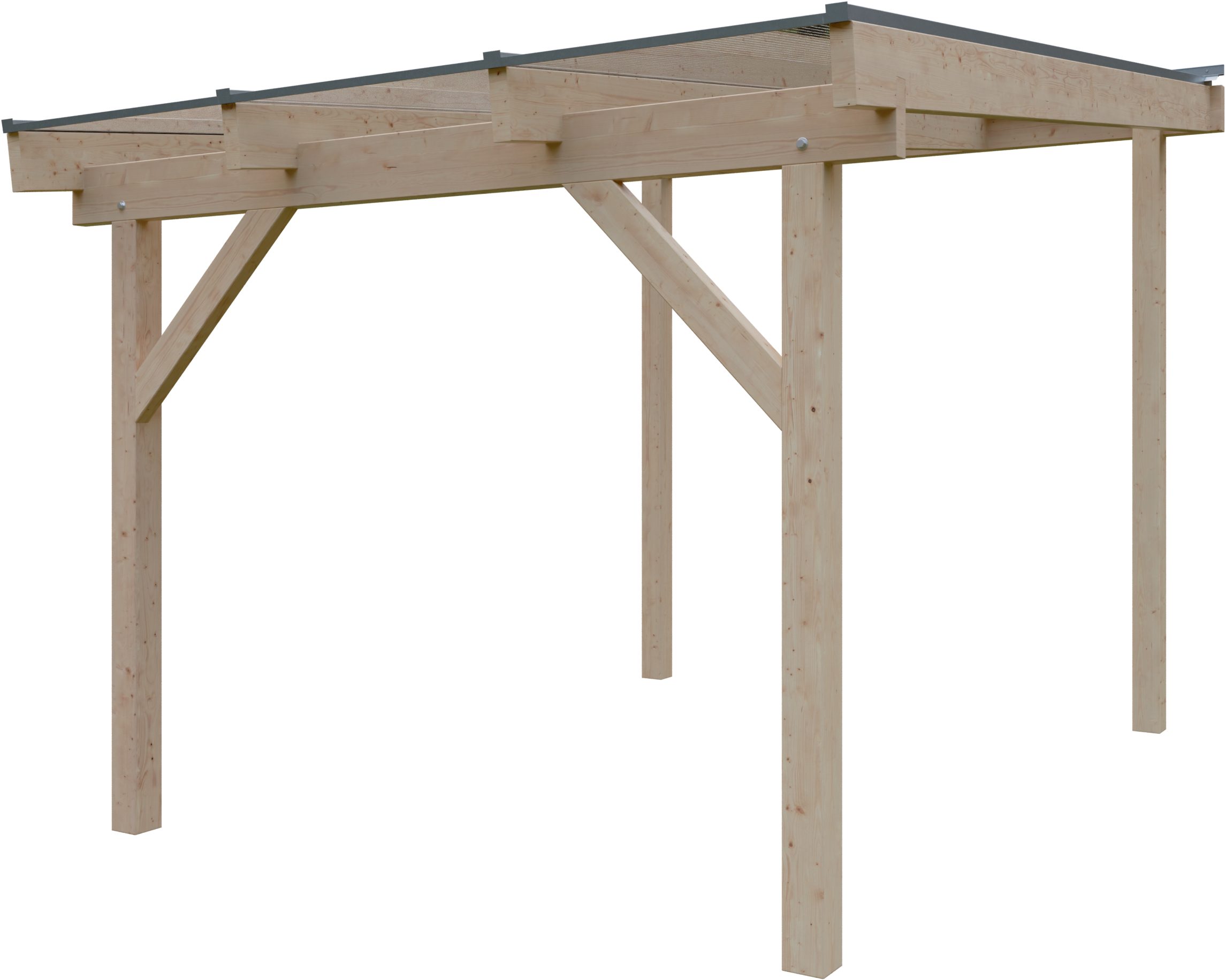 KONIFERA Terrassendach Atlas, BxT: 308,4x400 cm, Bedachung Hohlkammerplatten, Bausatz aus naturbel. Leimholz mit lichtdurchl. Polycarbonat-Pultdach