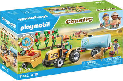 Playmobil® Konstruktions-Spielset Traktor mit Anhänger und Wassertank (71442), Country, (117 St), teilweise aus recyceltem Material; Made in Germany