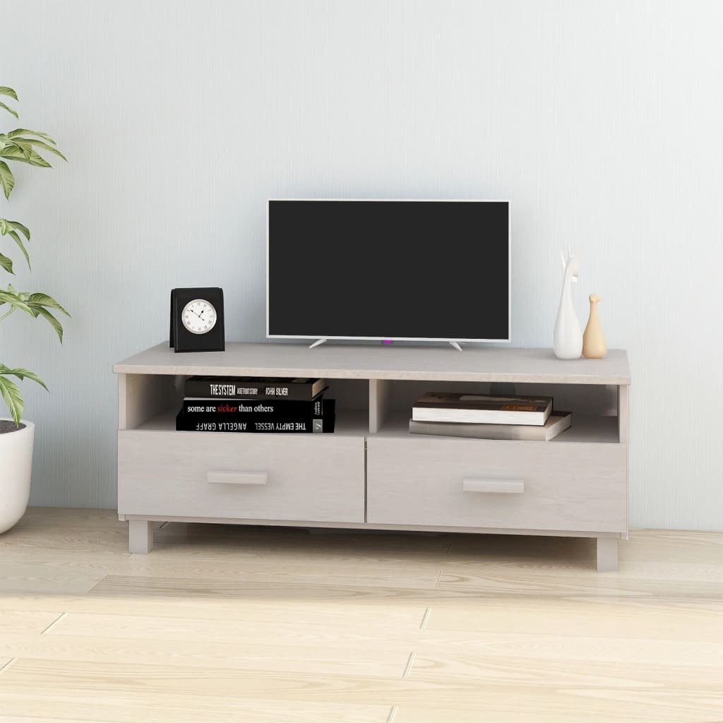 vidaXL TV-Schrank TV-Schrank HAMAR Weiß 106x40x40 cm Massivholz Kiefer (1-St)