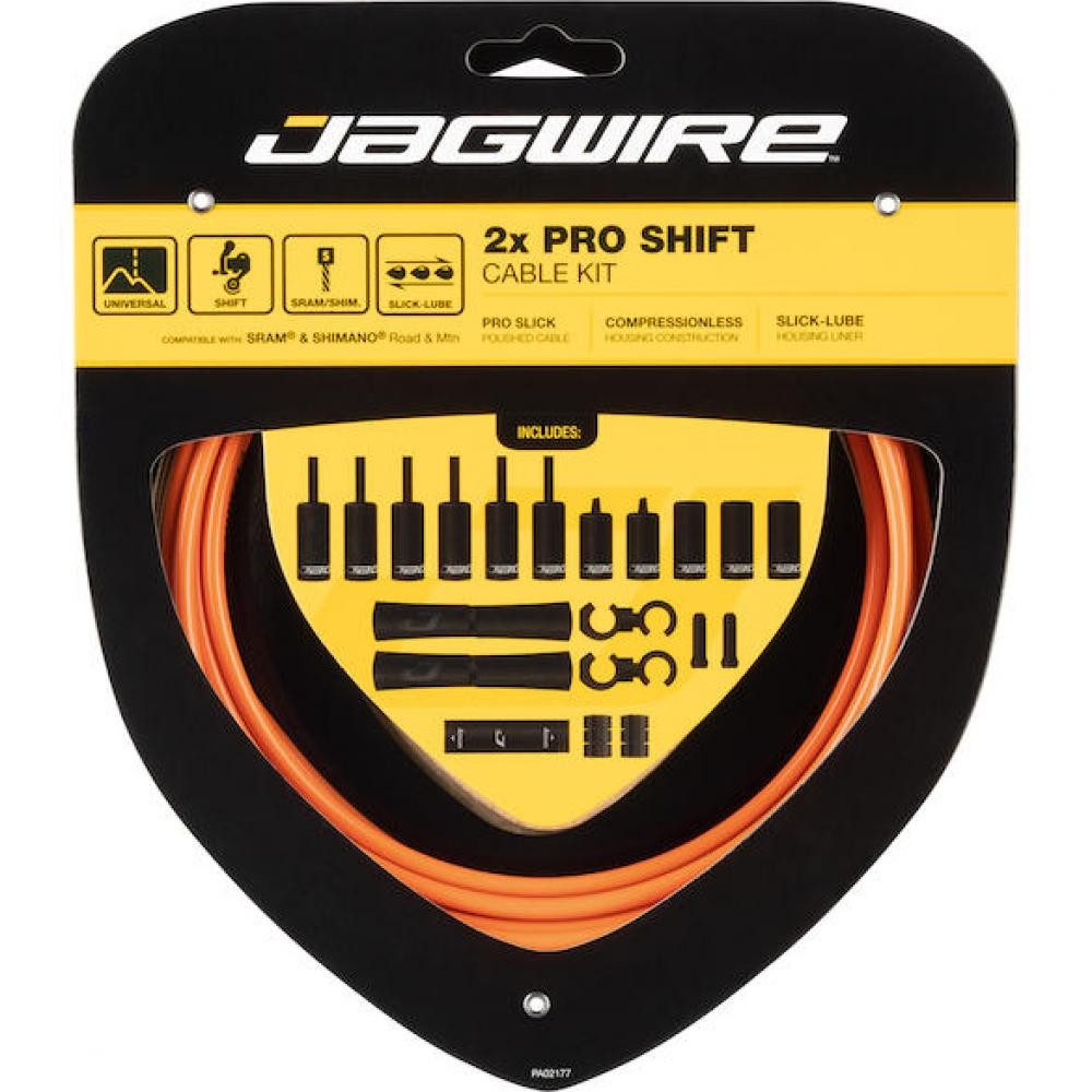 Jagwire Schaltzug Jagwire Schaltzugset Road & Mountain Pro 2x - Polierte Edelstahlzüge f