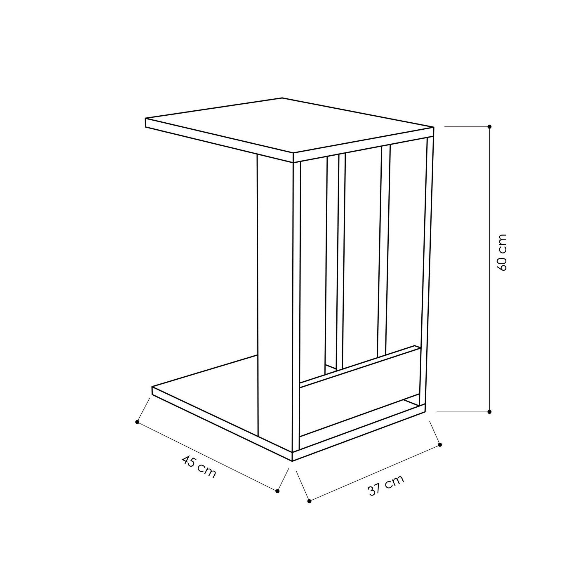 100% Partikelplatte cm, Skye Decor Melaminbeschichtete Weiß, Couchtisch Edi DTE, 60x37x45