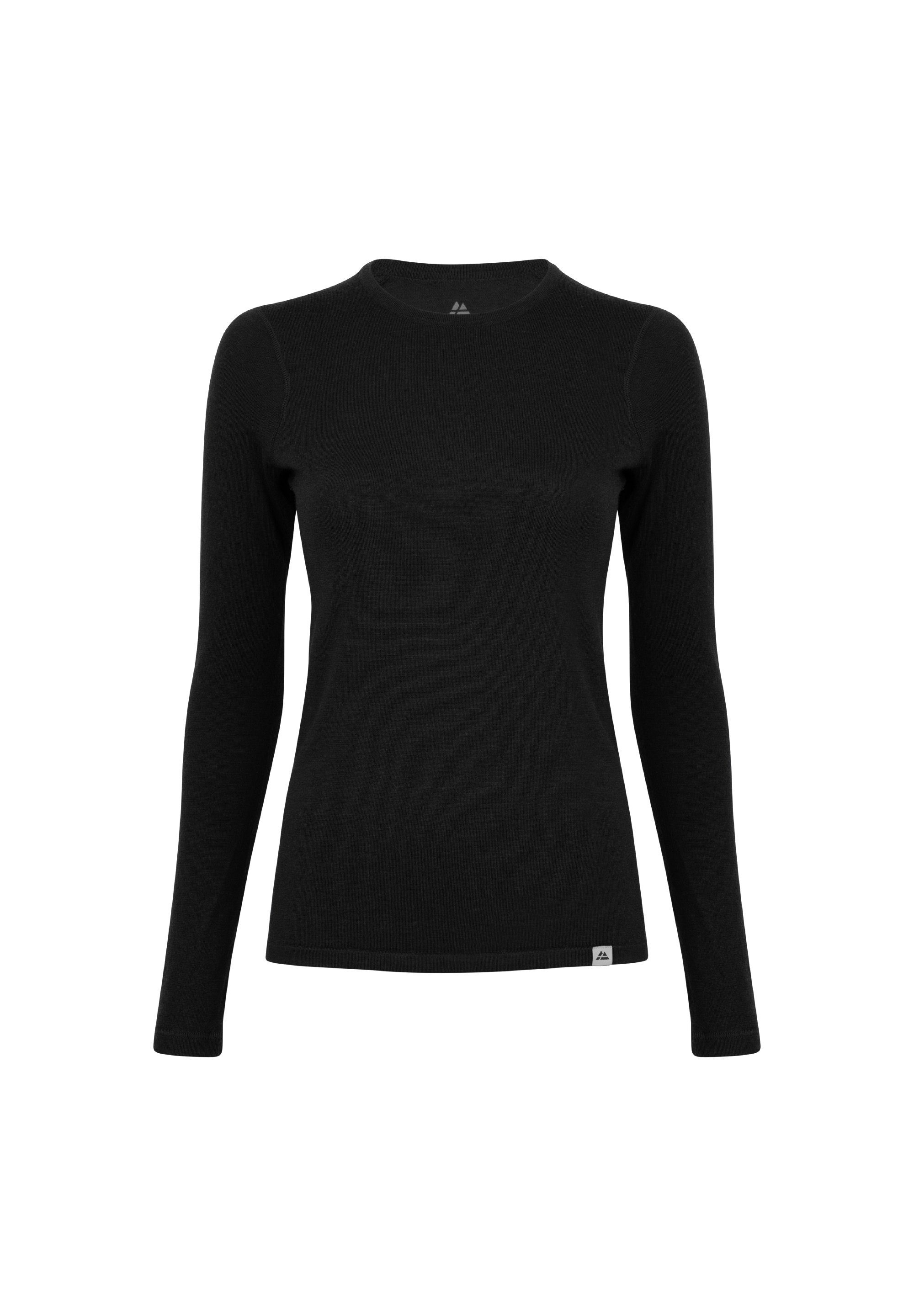 Thermounterhemd schwarz DANISH Merino ENDURANCE Temperaturregulierend Damen Funktionsshirt
