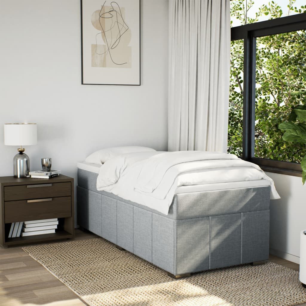 vidaXL Bett Boxspringbett mit Matratze Hellgrau günstig online kaufen