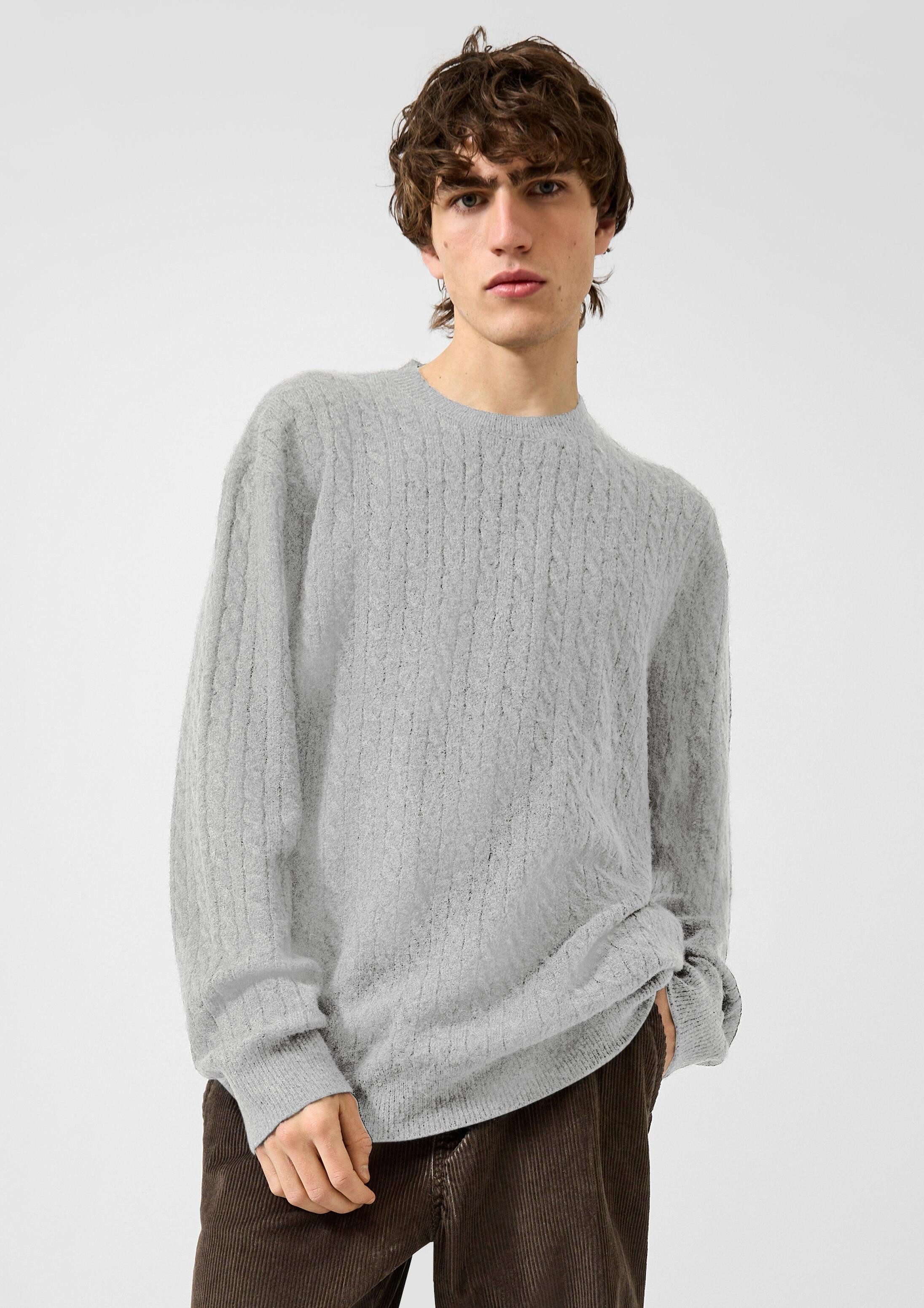 QS Longpullover Strickpullover Pullover mit Zopfmuster im Relaxed Fit