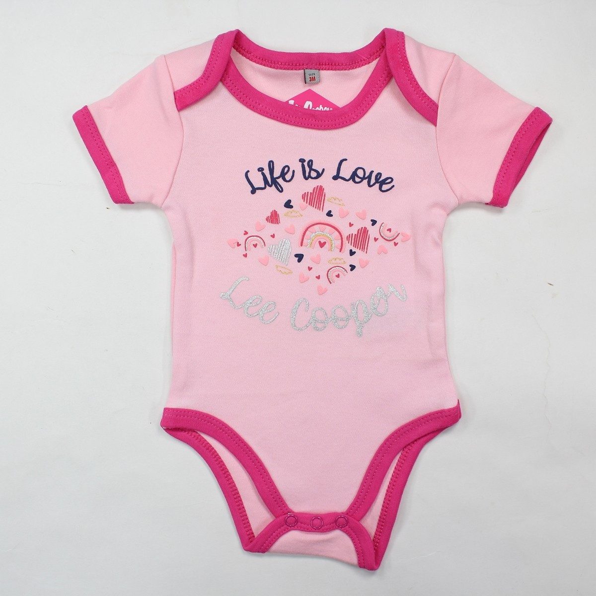 Lee Cooper Strampler Lee Cooper 2er Set Baby Kleinkind kurzarm Body Einteiler Gr. 56 bis 92, Baumwolle